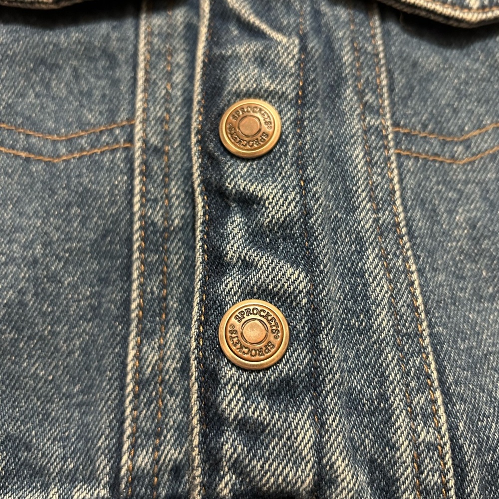 VINTAGE Baby Blue Denim Jacket 12M - Picture 5 of 6